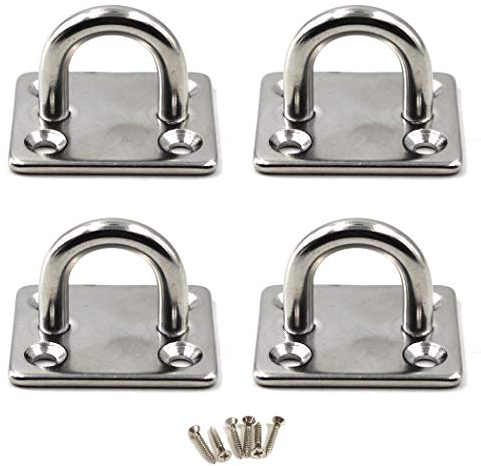 M8 Augplatte 304 Edelstahl Haken Wandmontage Haken Packung mit 4 (Schrauben enthalten)