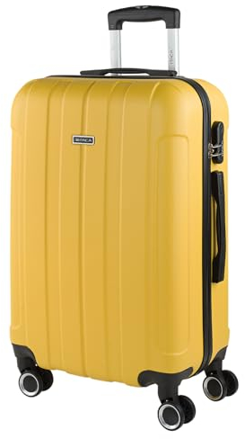 ITACA - Valise Moyenne, Valises Rigides, Valise Rigide, Valise Semaine pour Tout Voyage, Valise Soute de Luxe, Jaune