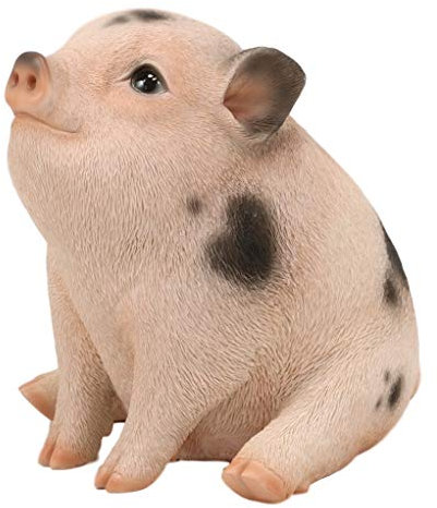 Ebros Niedliche realistische Tierfarm Napoleon Ferkel Schwein Statue, 15,2 cm lang, rustikal, Landhaus-Schweine-Schweine-Schweine mit Glasaugen, Sammlerfigur