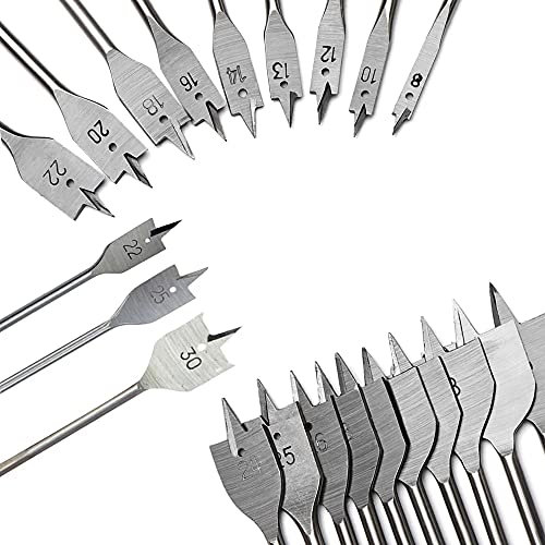 Flat Drill High-Carbon Steel Wood Flat Drill Set Woodworking Spade Drill Bits Durable Woodworking Tool Sets-55Mm