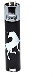 Clipper® Metal Unicorns Feuerzeuge Metal Large inkl. Geschenkbox (Silber)