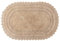 RAJRANG Sand-Badezimmerteppich mit Häkelmuster, weich, saugfähig, wendbar, Boho-Baumwolle, Badematte, warmer Sand, oval, 86,4 x 53,3 cm