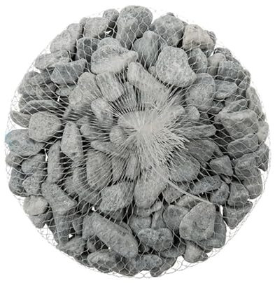 Invero Kleine Dekosteine mit Kieselsteinen, ideal für Tischdekoration, Töpfe, Vasen, Gärten, Hochzeiten, Aquarien und mehr, Grau