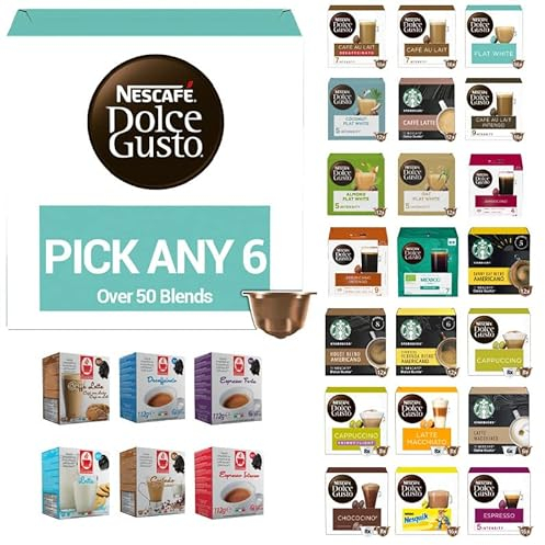 Nescaf Original and Compatible Coffee Pods. Pick Any 6 Packs from 50+ Flavours Inc. Decaf, Espresso, Latte, Hot Chocolate, Cappuccino, Caramel, Mocha, Skinny, Chai Tea & More.