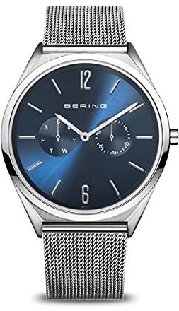 BERING Damen und Herren Uhr Quarz Movement - Ultra Slim Collection mit Edelstahl und Saphirglas 17140-007 Armbandsuhren