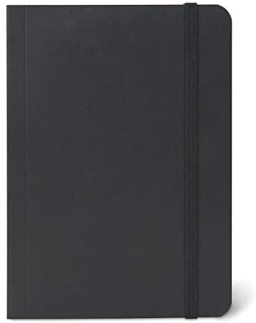 Honsell 32405 - Skizzenbuch schwarz mit Gummiband Verschluss, DIN A5, 80 Blatt, 80 g/m², naturweißes Zeichenpapier, säurefrei, für alle Trockentechniken wie Bleistift, Kohle, Pastell