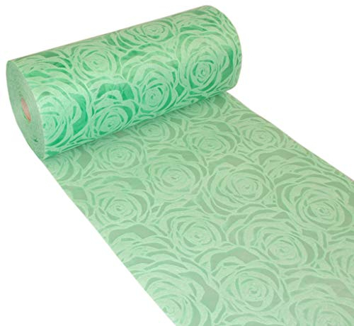 Dekoflor Tischband Tischläufer Tischdeko einzigartiges Rosen Design (Wasserfest, Lotuseffekt, samtige Oberfläche, 25 m Rolle, 30 cm Breite, 100% Nylon), Minze