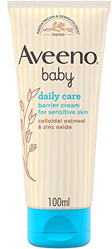 Aveeno Baby Daily Care Crema Idratante, Crema corpo neonato e bambino, Crema viso bambini con Avena e Ossido di Zinco, Crema cambio pannolino contro le irritazioni, 100 ml