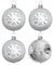Lauschaer - Glasartikel Christbaumschmuck - Nostalgie Kugeln - Reflexkugeln 7cm - 4 Stück - Silber - Handbemalt - Mundgeblasen - Lauscha - Weihnachten