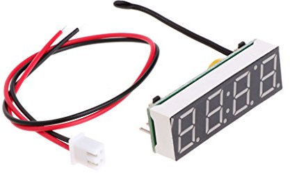MISHITI Digitales Auto LED Elektronische Uhr Zeit Temperatur Spannung 3 in 1 Meter 12V 5-20V