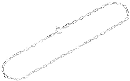 NKlaus Fusskette 925 Sterling Silber 26cm Ankerkette flach gewalzt Damen Fusskettchen 12559