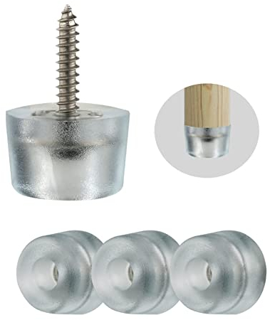 Lot de 16 pieds de meubles en caoutchouc pour chaises audio, planche à découper, pieds en caoutchouc vissables (avec vis, emballage), Blanc, 2*2*1.5, (Y-20)