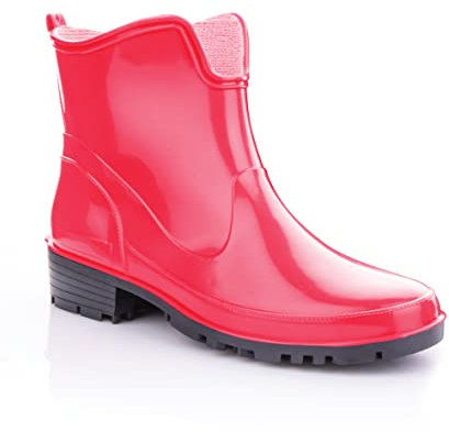 Lemigo Stivali da Donna Stivaletti di Gomma Impermeabili Elke (Rosso, Sistema Taglie Calzature EU, Adulto, Numero, Media, 38)