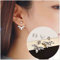 Cimenexe Vintage Blume Ohr Jacken Ohrringe Silber Lotus Blume Ohrstecker Strass Lotus Ohrringe Zwei Wege Vorderseite Rückseite Ohrstecker Schmuck für Frauen und Mädchen Geschenke