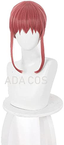 Anime Chainsaw Man Makima Cosplay Wig Women 70cm Rose Red Heat Resistant Synthetic Hair Halloween Role Play Party Wig Cap