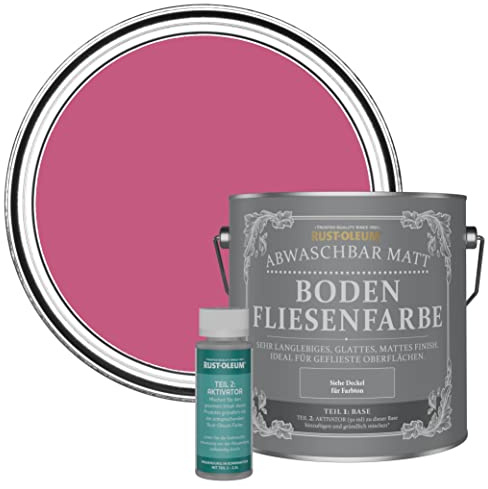 Rust-Oleum Pink Washable Matt Floor Tile Paint - Raspberry Ripple 2.5L