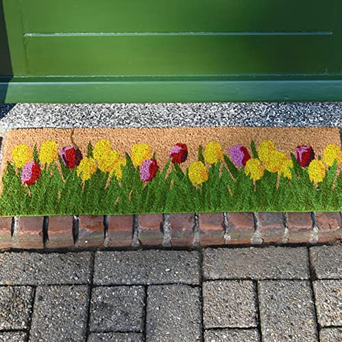 windschief-living Sehr süße Landhaus Türmatte; Kokos Matte, Fussmatte Tulpen 75 cm