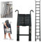 Telescopic Ladder 12FT Aluminum Telescopic Extendable Ladders with Roof Hooks, Telescopic Extension Ladder for Home, Portable Folding Multi-Purpose Ladder for Indoor Outdoor Working, 330lb Capacity