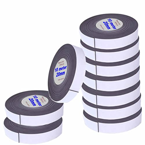TUKA-i-AKUT 100m x 2cm Magnetklebeband, Selbstklebend Magnetband, Magnetisches Klebeband, Flexible Magnetstreifen Individuell Zuschneidbar, 10x10 Meter Länge, TKD9035-2cm