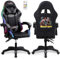 Amstrad AMS-900-LED-TOP1 - Fauteuil Gaming Noir et Gris - Serigraphie Try Hard for Top 1 - Eclairage LED 366 Effets Télécommande