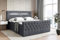 ALTDECOR Boxspringbett mit Matratze und Lattenrost, LED Boxbett, Topper, Fußteil, Polsterbett mit Bettkasten, Bett mit Stauraum H3-Matratze, Doppelbett - Aurora - 200x200 - Dunkelgrau Samt