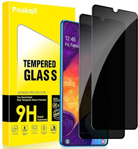 Pnakqil Verre Trempé Anti Espion pour Samsung Galaxy A50/A50s/A30s 2 Pièces,Anti-Espion Film Protection écran,9H Dureté Privacy Protecteur D'écran,Anti Rayures Sans Bulles Confidentialité Vitre