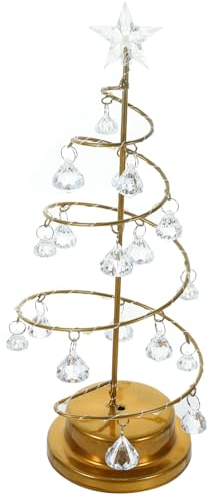Uonlytech Mini Kristall Weihnachtsbaum mit Led Lichtern Spiral Christbaum Tischlampe Acryl Tannenbaum Miniatur Christmas Tree Weihnachtsdeko Ornament für Tischdeko