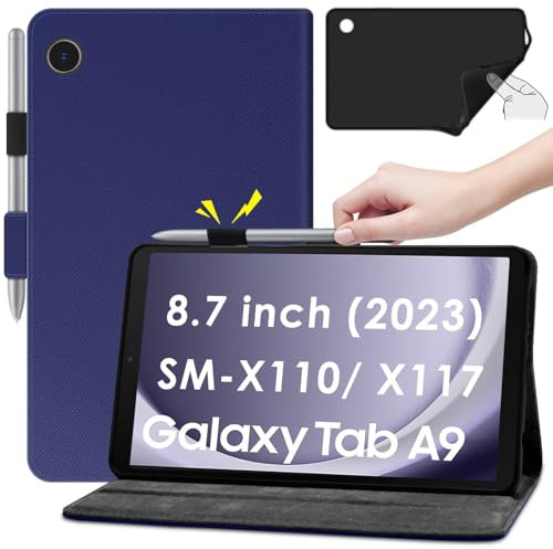 KATUMO Cover per Samsung Galaxy Tab A9 8,7 Pollici 2023 SM-X110/X115/X117,Multi-Angolo Stand,Ultra Sottile PU Smart Folio Magnetica Custodia Protettiva, Samsung Tab A9 8.7 (Navy)