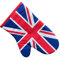 Union Jack Quilted Single Oven Glove Kitchen Gauntlet with Hanging Loop