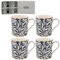 Lesser & Pavey - Set di 4 tazze da caffè in ceramica per la casa o il lavoro, grandi tazze per bevande calde, tazze da tè e caffè, design britannico