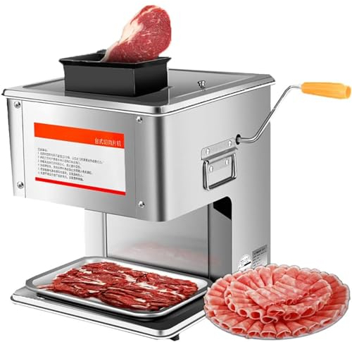 Cortadora De Carne Eléctrica, 330.7 Lbs/H 850 W Comercial De Acero Inoxidable Para El Hogar, Cortador De Carne Y Verduras, Picadora Automática, Picadora De Carne, Manivela Eléctrica/Manivela (A 0.591