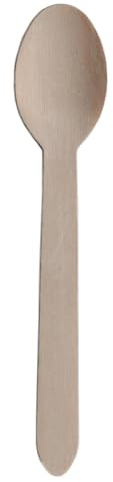 Inoverse Cucharas de madera desechables, 200 unidades, cubiertos de madera, cucharas desechables, ecológicos, desechables, cucharas de madera, desechables, cubiertos desechables