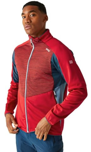 Regatta Yare VIII Extol Herren-Fleecejacke mit durchgehendem Reißverschluss, Danger Red/Moonlight Denim/Coronet Blue, 3XL