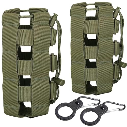 TJYAEKLTD Taktischer Flaschenhalter für Rucksäcke, 2 Pack Militär Trinkflaschenhalter with 2 Buckle, Wander Zubehörfor Camping, Hiking