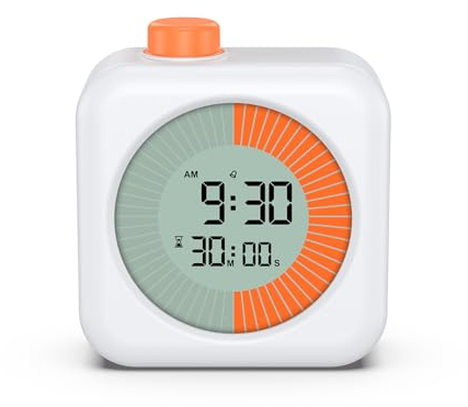 Ankilo Visueller Timer Digital, 3 in 1 Uhr und Alarmfunktion,Eieruhr Kinder,60-Minuten Countdown-Timer für Kinder, Kurzzeitwecker, für Zuhause, Küche, Badezimmer, Toilette, Schule,Weiß