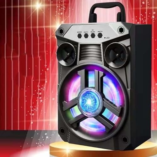 Portable Wireless Bluetooth Speakers with Double Subwoofer Bass,Bluetooth 5.0 Wireless Bluetooth Speaker with FM Radio Small Stereo Sound System for Home Outdoor Party Beach Music Play (B)