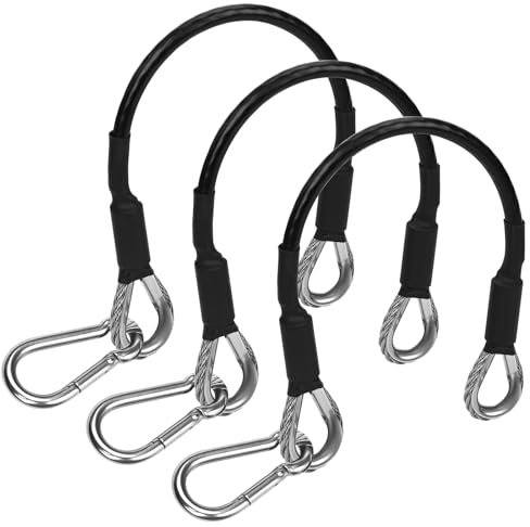 NQEUEPN 3pcs Gym Extension Cables + Carabiners, 10 Rope Compatible with Bowflex for LAT/Tricep Pull Down and Leg Pulldown Exercise Attachment Machine