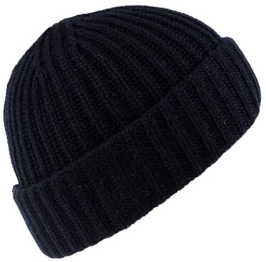 Mütze aus 100% Kaschmir, Wintermütze, Unisex, Einheitsgröße, hergestellt in Italien, dunkelblau, One size
