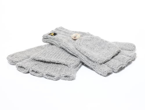 AlpacaOne Fingerlose Handschuhe 100% Alpaka – Herren Damen Winterhandschuhe mit Kappe, Halbfinger Fäustlinge, Weiche & Atmungsaktive Alpaka Wolle für Komfort und Stil im Winter