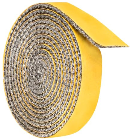 Xpieoyrm Guarnizione per stufa autoadesiva, 2mm x 15mm x 2m Camino Guarnizione Fibra di Vetro Resistente al Calore, Nastro Sigillante per Caminetti, per Sigillare e Isolare Termicamente