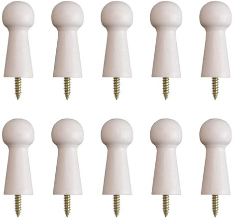 MOROBOR 10PCS Wooden Shaker Pegs, 3.15 Inch White Shaker Peg with Screws Unfinished Wood Shaker Racks for Hanging Clothes Hats Towel Paint DIY
