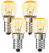 YIIFELL Backofenlampe E14 25W T22 Ofenbirnen Ofenlampe bis 300 Grad hitzebeständig für Backofen, Grillöfen, Salzlampe, Mikrowelle - Glühbirne Backofen, 75 Lumen & 2700K - Ofen Lampe
