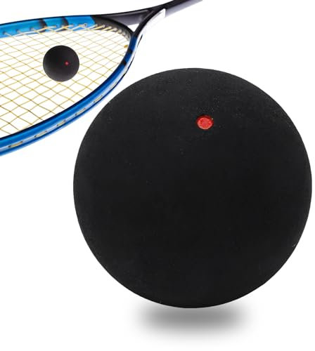 Homirty Squash Bälle Sport Squash Ball, Gummi Squashschläger Bälle, Einzelne Gelbe Punkte, High Bounce Squashe Ball für Anfänger, Wettbewerb und Training (Rot)