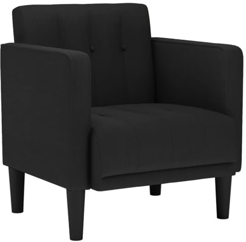 vidaXL Sessel mit Armlehnen Schwarz 53 cm Stoff, Sofasessel, Fernsehsessel, Relaxsessel, Einzelsofa, Relaxsofa, Loungesessel, Wohnzimmer Sessel