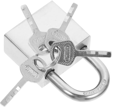 jojofuny Candado Inoxidable Uso Exterior y Antioxidante Cerradura Con Llaves Para Taquillas De Gimnasio Equipaje y Almacenamiento