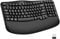 EDJO Wave Keys Ergonomic Wireless Keyboard with Wrist Rest, Comfortable Natural Typing, 2.4GHz Ergo Cordless USB Computer Keyboard for Multi-OS, Windows, Mac OS, Laptop, PC (Black)