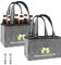 Suevut 2 Stück Männerhandtasche Bier mit Flaschenöffner, Flaschentasche 6 Flaschen, Wiederverwendbare Flaschentasche mit Trennwänden & Griff, Bier Geschenke für Männer