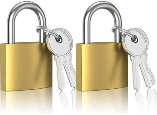 MANICAF Vorhängeschloss 32mm, Gleichschließend, 2 Stück Schloss mit Schlüssel, Vorhängeschloss Klein, 6 Schlüssel, für Werkzeugkisten, Koffer, Garten