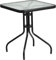 NMK HOME Table de Jardin carrée 70 × 70 cm – Plateau Verre trempé, Cadre Acier Noir, Style Contemporain, pour Balcon, terrasse, Petite Salle à Manger, café