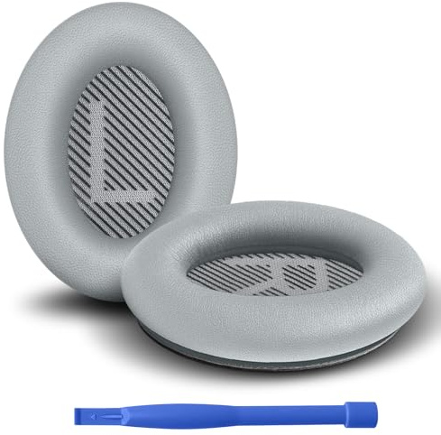 Vancle Ersatz Ohrpolster für Bose QuietComfort 45 (QC45) – Komplettset inkl. Scrims – Ersatzpolster aus Proteinleder & Schaumstoff – Schwarz